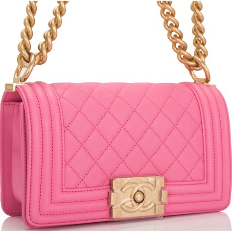 chanel boy bag pink gold|Chanel Boy Bag: Your Guide to Sizes, Styles, Prices .